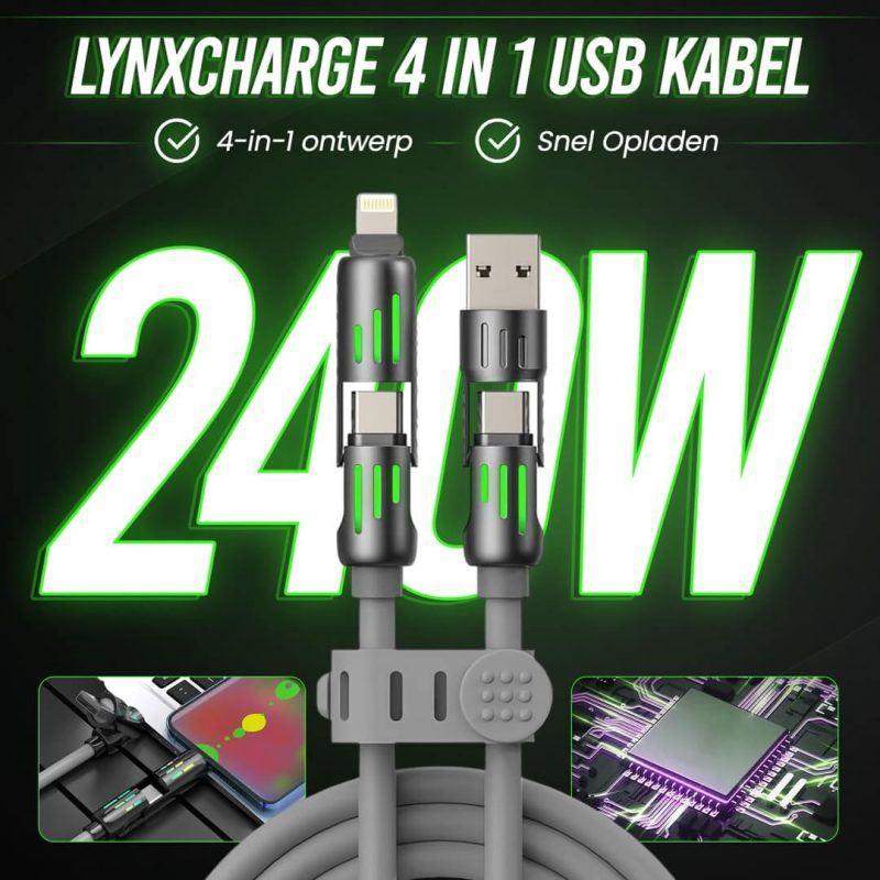 LynxCharge 4 in 1 USB Kabel