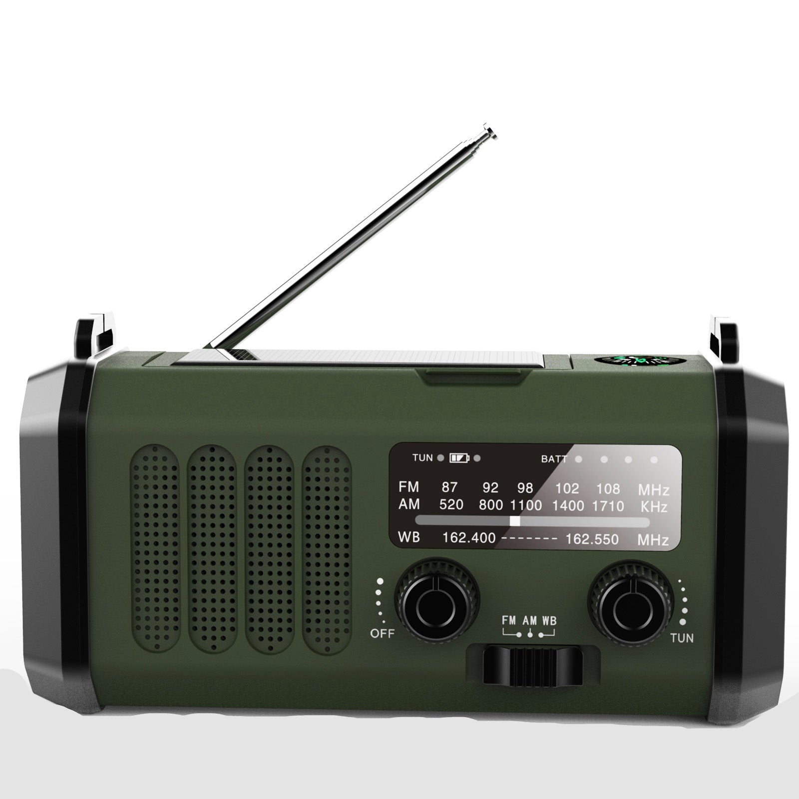 Multifunctionele opwindbare radio | Oplaadbaar op zonne-energie