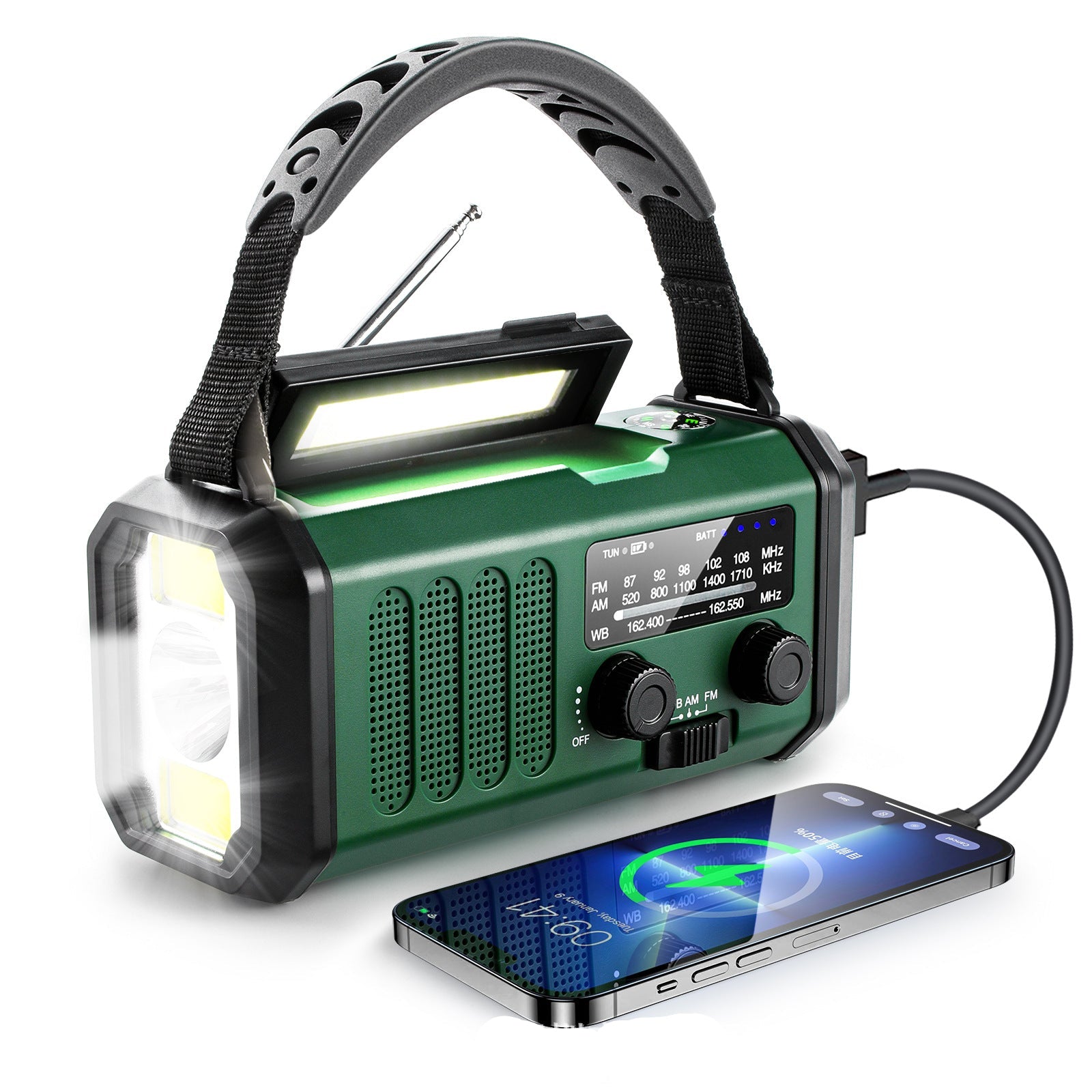 Multifunctionele opwindbare radio | Oplaadbaar op zonne-energie