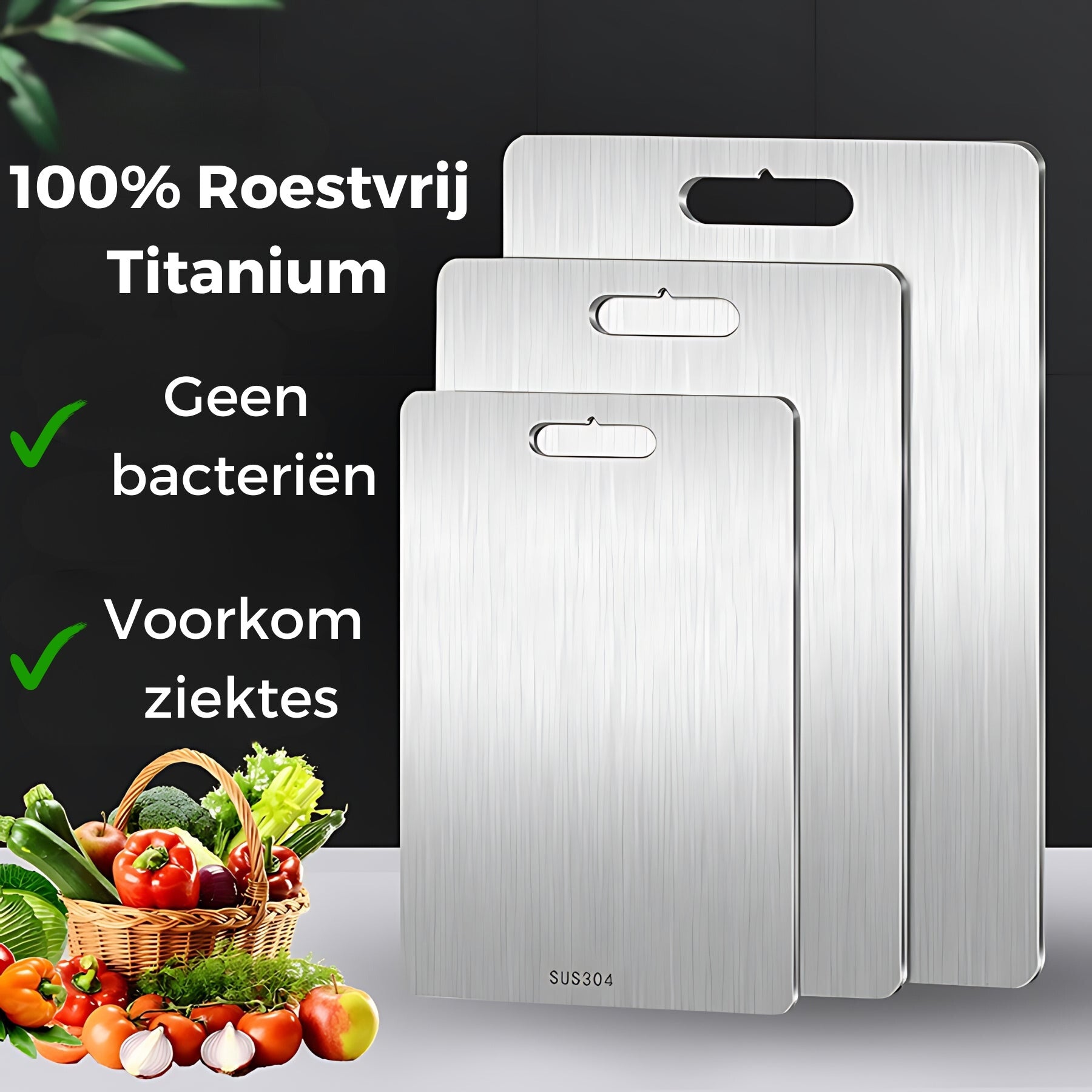 SafeCut™ RVS Snijplank - Stop met Micro Plastic & Bacteriën Eten!